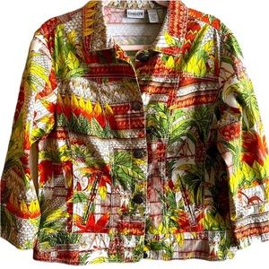 Chico’s jungle inspired lightweight jacket Size 2‎ (Large)